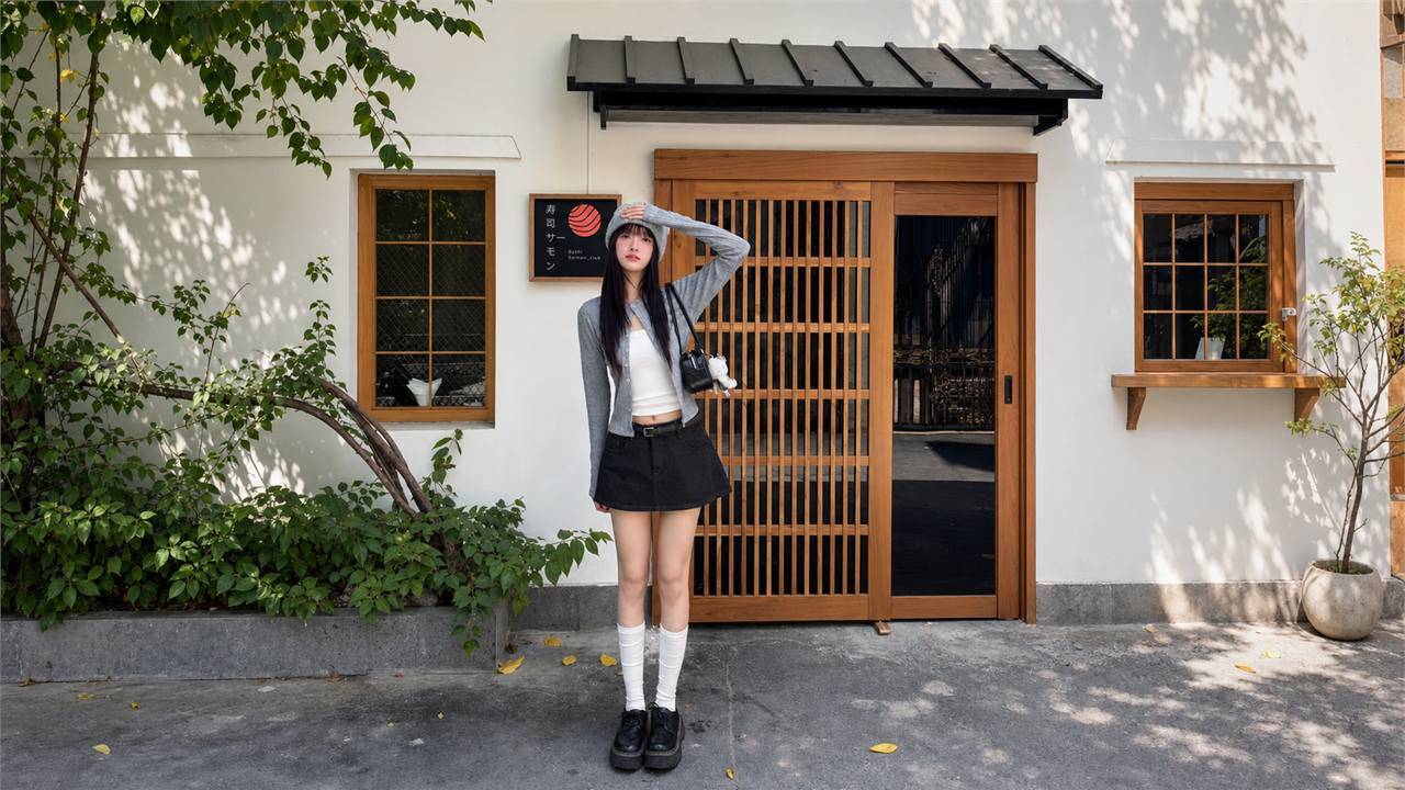 Áo len cardigan ngắn phối chân váy chữ A nữ tính và hài hòa