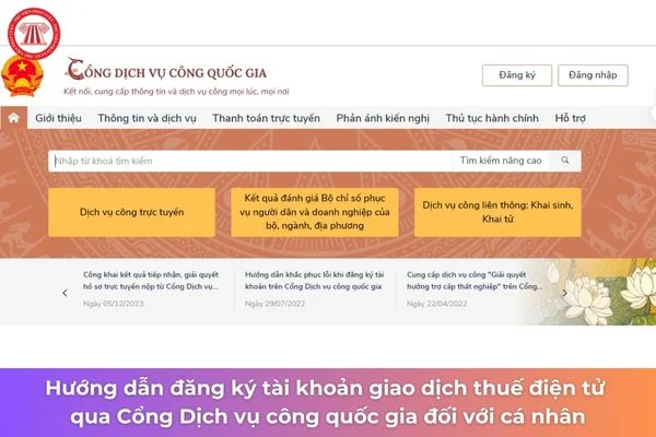 Giao diện cổng dịch vụ công