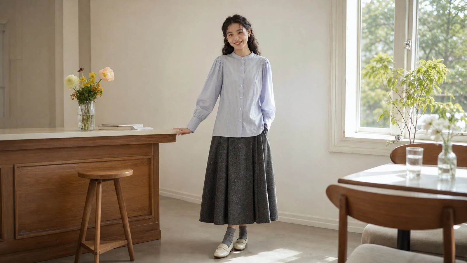 Áo sơ mi cổ trụ