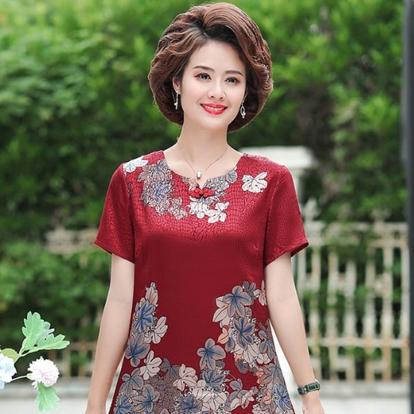Đầm suông họa tiết