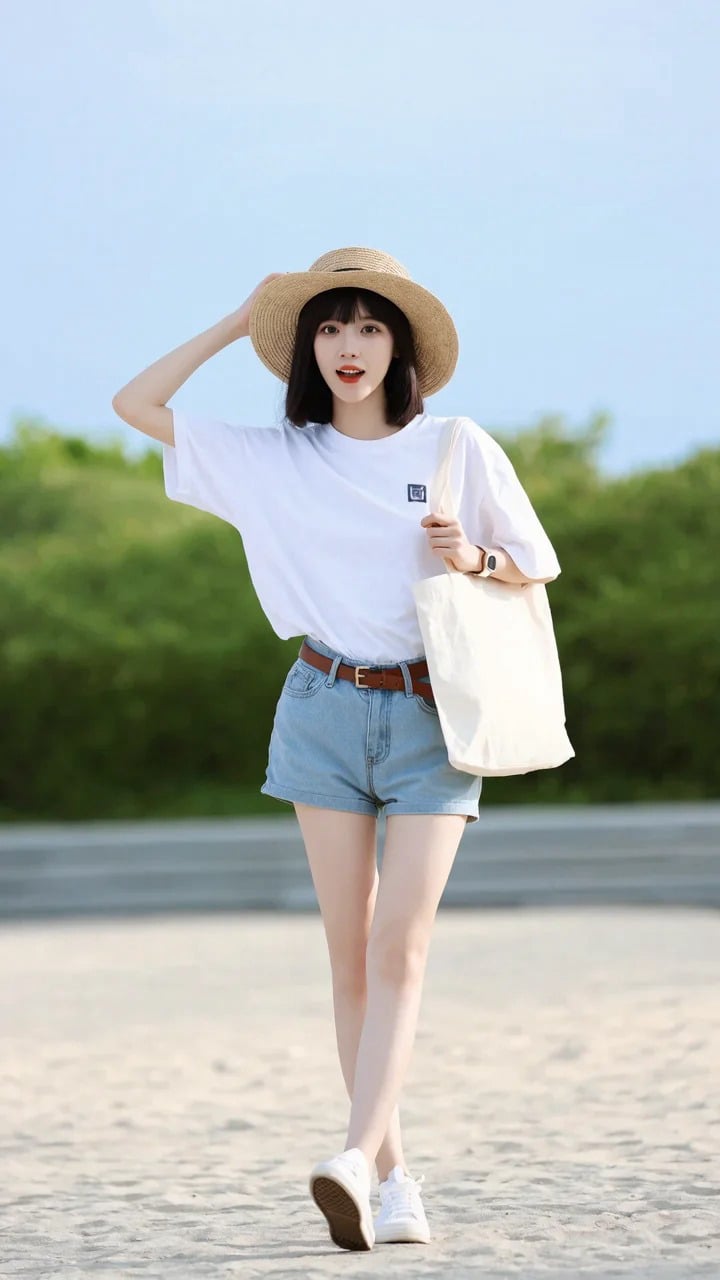 Quần short và áo đi biển mang lại cảm giác trẻ trung, thoáng và dễ vận động
