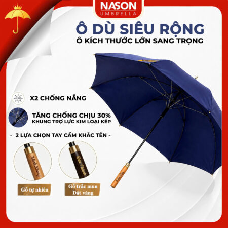 Nason Gentle G30 - Ô thẳng cao cấp, ô tán rộng, tay cầm gỗ