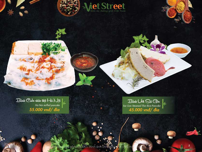 Menu VietStreet - Vincom Phạm Ngọc Thạch 2