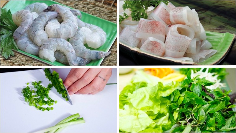 Sơ chế nguyên liệu bánh xèo