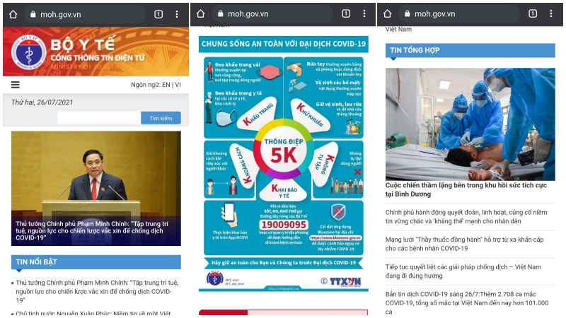 Website chính thức của Bộ Y tế