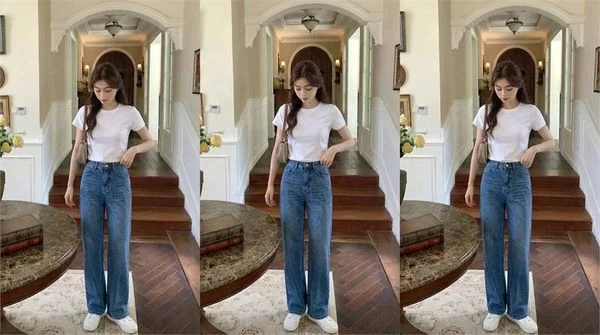 Phối đồ với quần ống suông nữ - Khi muốn gọn dáng