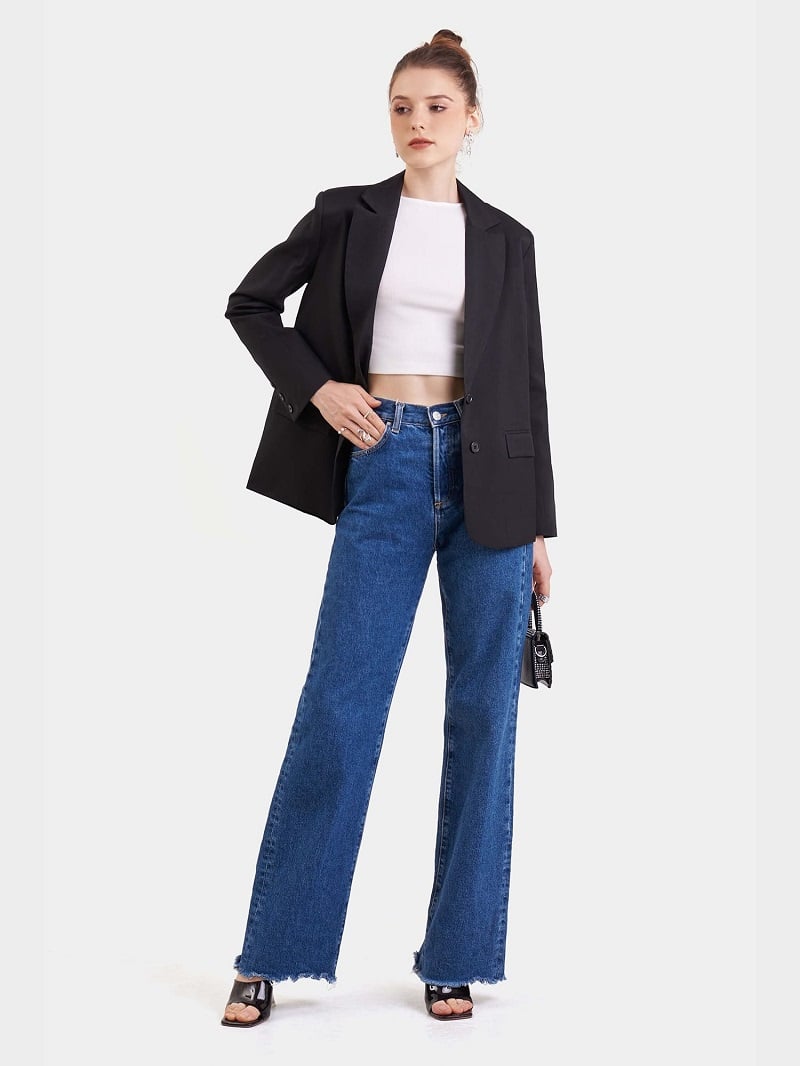 Áo blazer tay dài cơ bản cài 2 nút