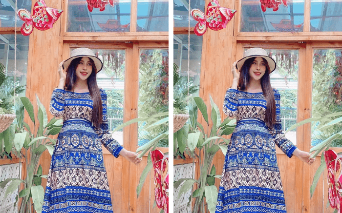 Phối đồ vintage cho nữ với đầm thổ cẩm