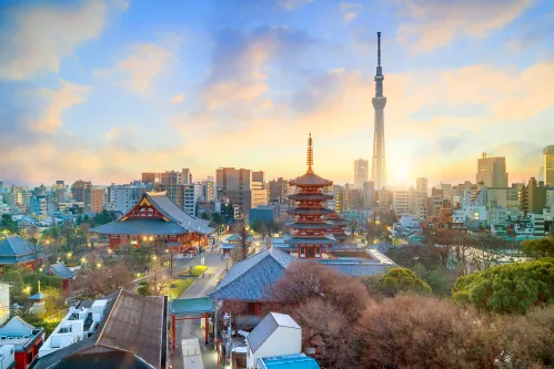 Khách du lịch tham gia tour đi bộ riêng tư khám phá đường phố Tokyo
