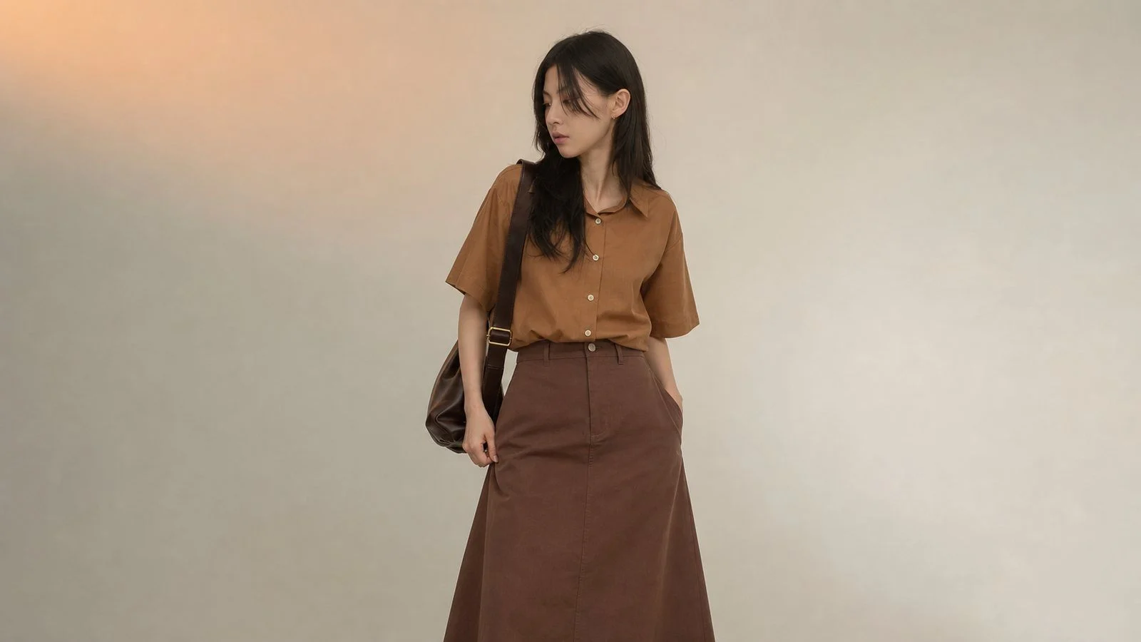 Váy nâu đất hoặc caramel