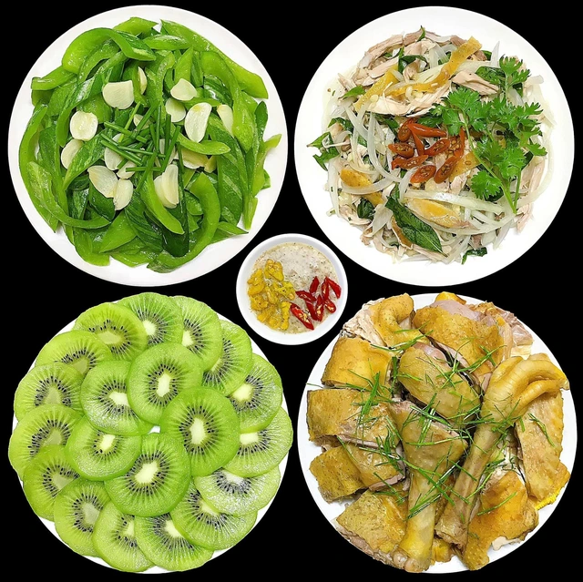 Mâm cơm hàng ngày với đủ nhóm thực phẩm cần thiết