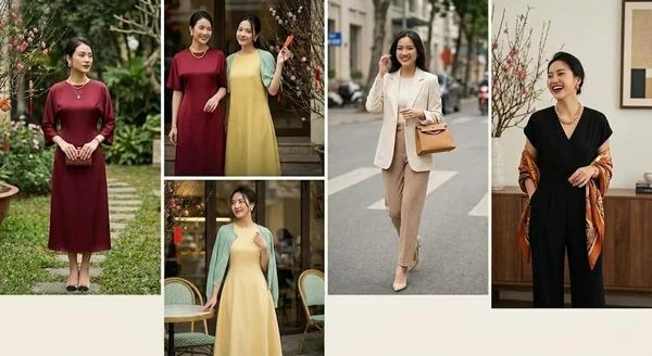 Màu váy Tết 2026 dễ mặc, dễ sang