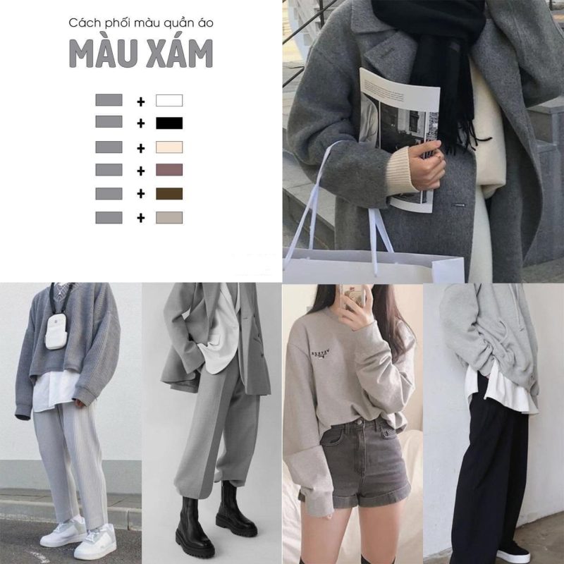 Phối đồ theo màu hồng và trắng
