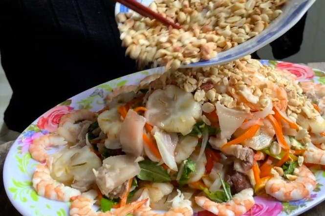 Gỏi măng cụt xanh tôm thịt