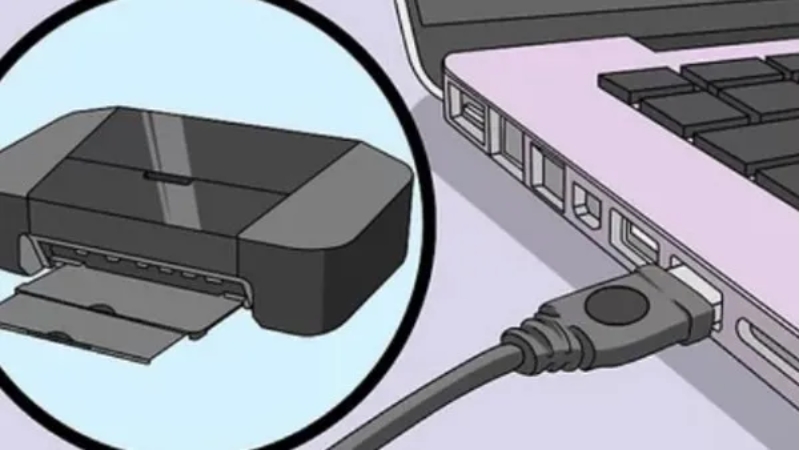 Kết nối máy in qua cáp USB