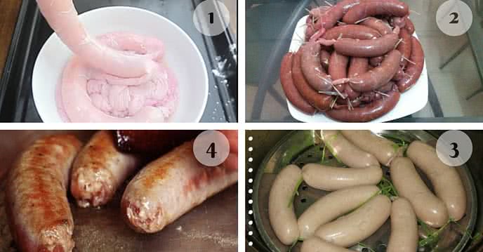 Kỹ thuật nhồi thịt vào vỏ xúc xích bằng phễu