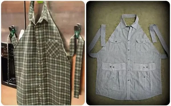 Tái chế áo sơ mi cũ thành tạp dề tiện dụng