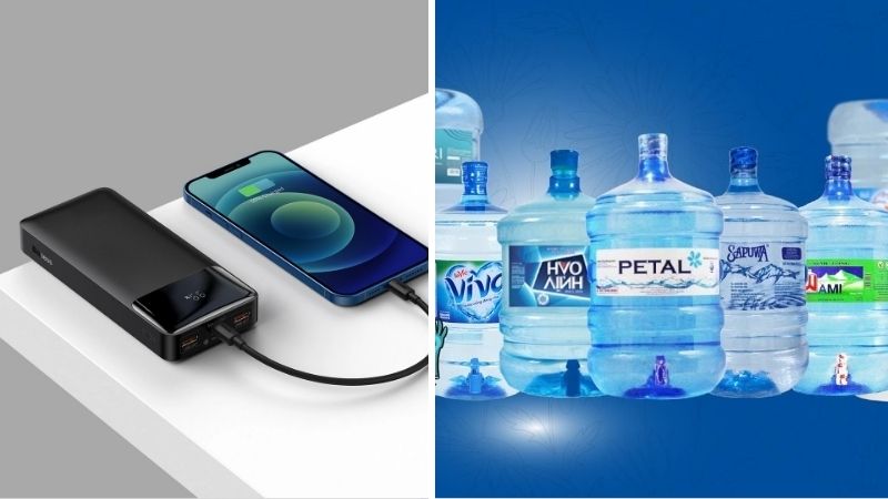 Chuẩn bị can nước sạch dung tích lớn để phục vụ nhu cầu ăn uống và rửa ráy ngoài trời