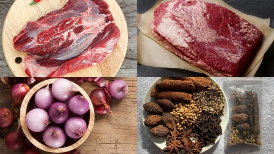 Chuẩn bị nguyên liệu nấu phở bò