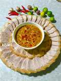 Thịt heo luộc cuốn bánh tráng chấm mắm nêm