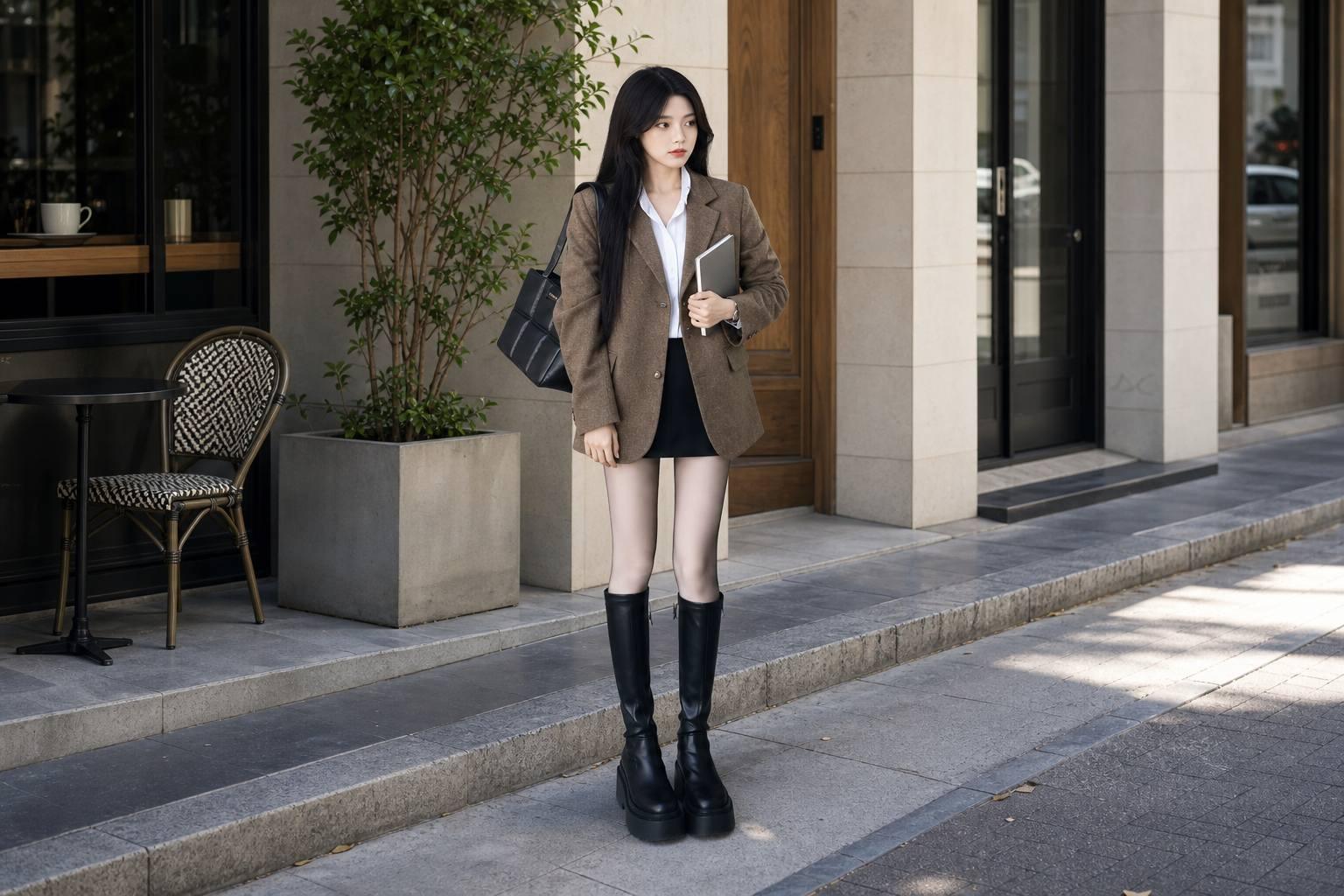 Áo blazer nữ phối áo sơ mi chuyên nghiệp