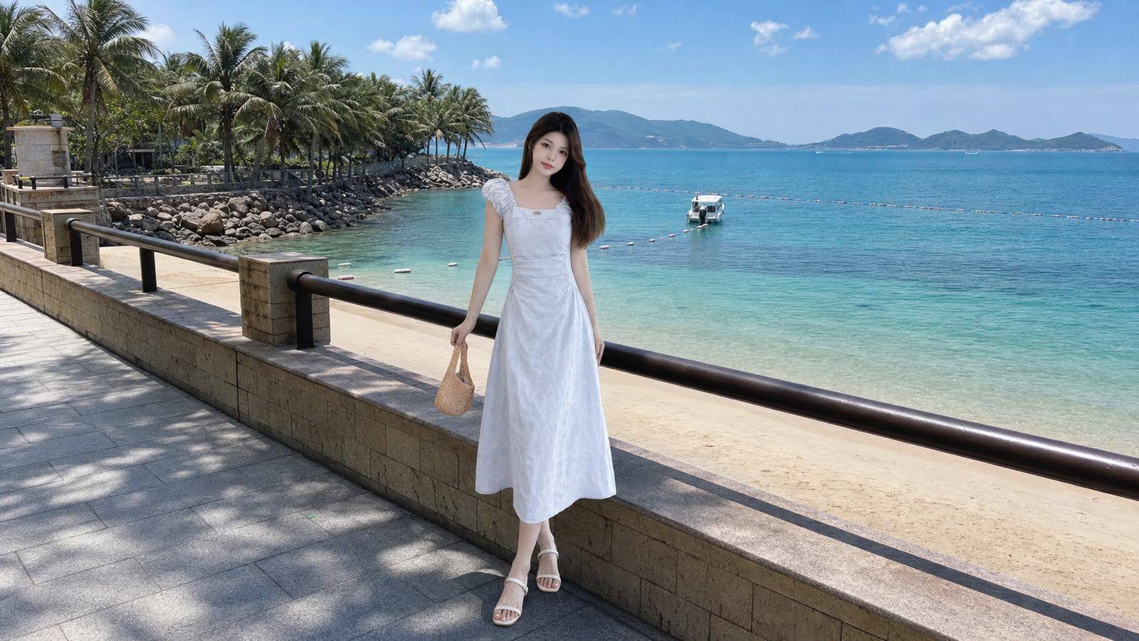Đầm maxi sáng màu cho biển và resort ở Nha Trang