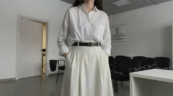 Áo sơ mi nữ phối ton-sur-ton tinh tế