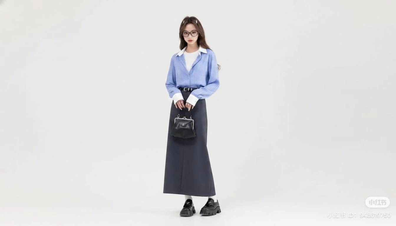 Áo phông phối chân váy nữ tính, hiện đại