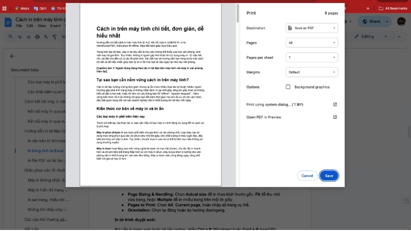 In file PDF và tài liệu web
