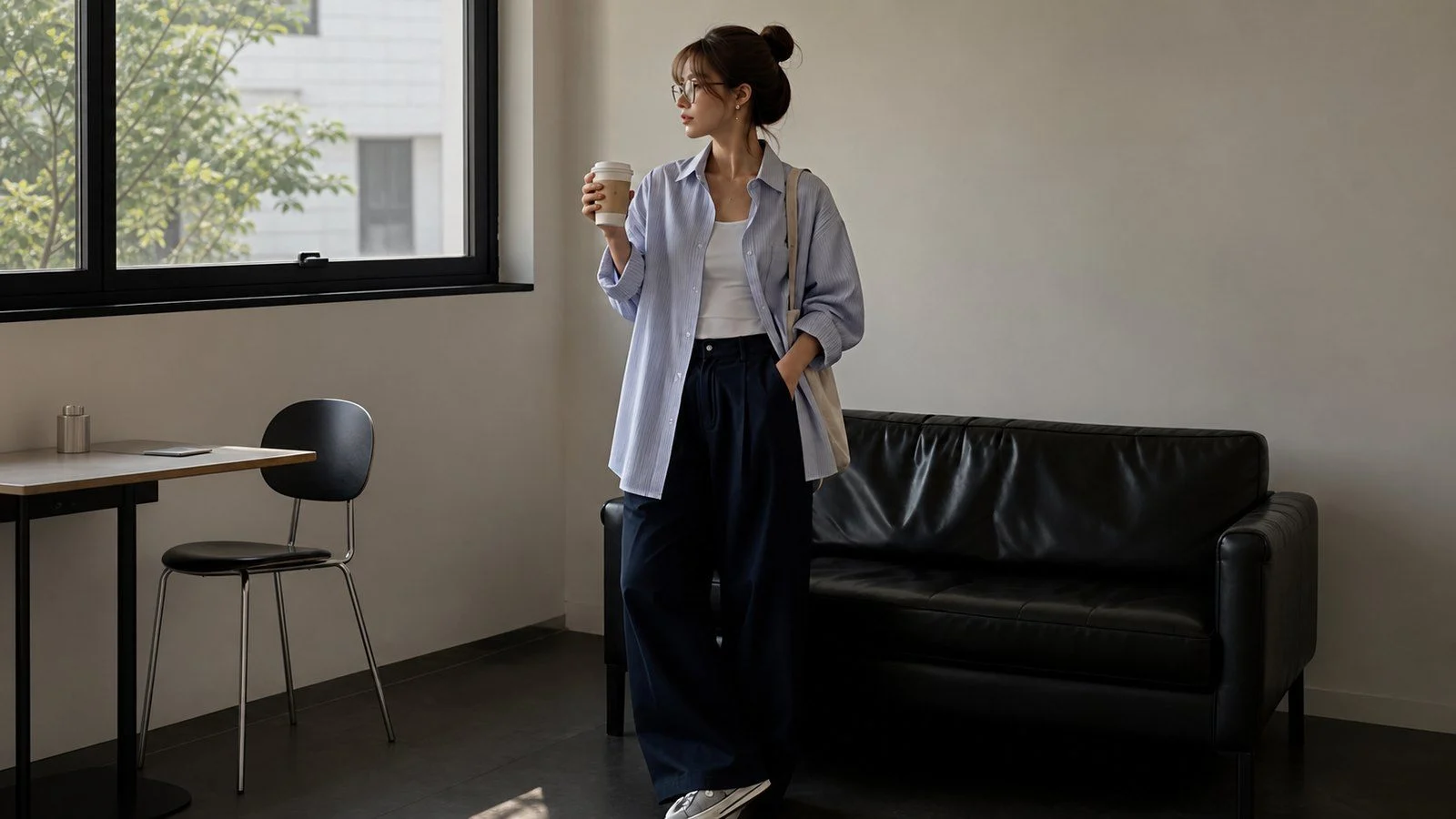 Áo sơ mi lụa hoặc satin trơn màu