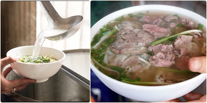 Trang trí phở bỏ và thức rau ăn kèm