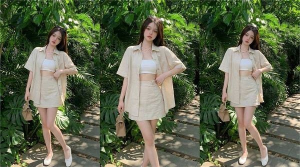 Áo sơ mi form rộng nữ giữ dáng gọn