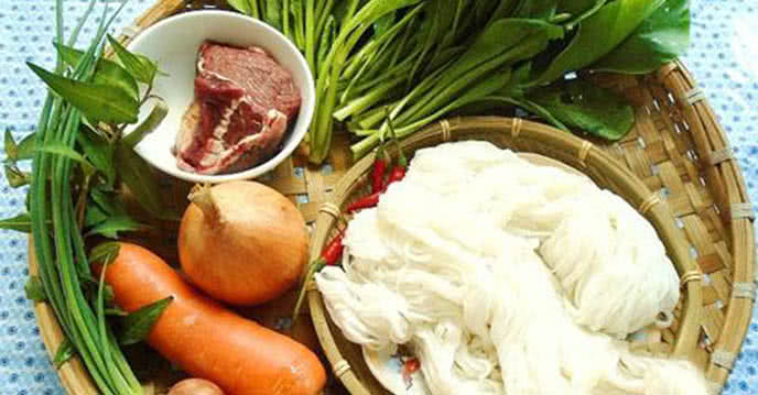 Nguyên liệu làm phở xào bò tại nhà