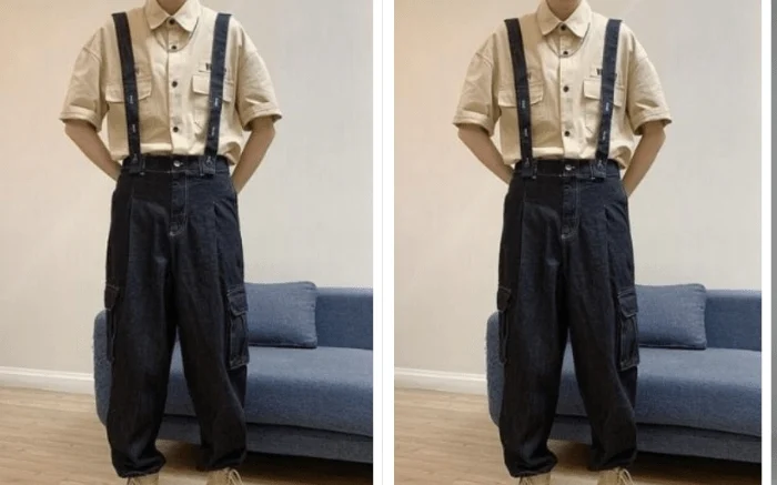 Phối đồ nam vintage với quần yếm