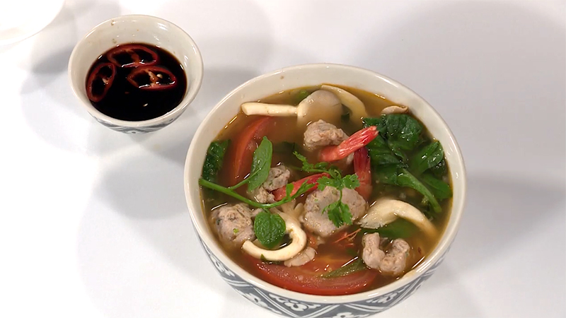Canh tôm nấm