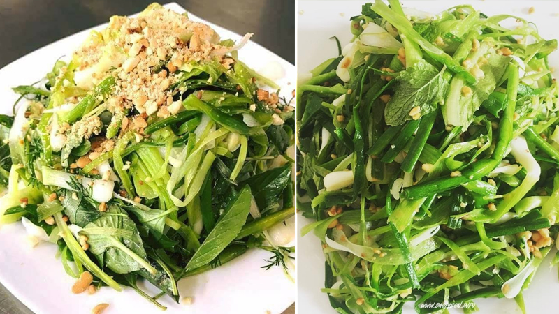 Đặc sản gỏi tỏi xanh tươi giòn ngọt được chế biến từ thân tỏi non