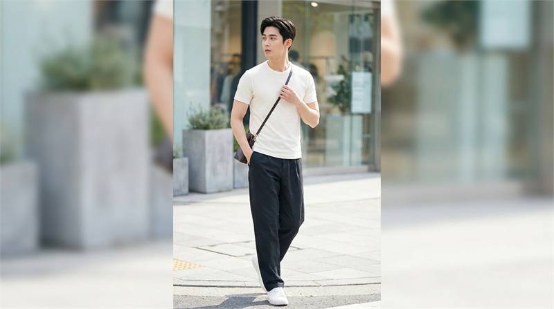 Áo ôm, áo thun gọn và baby tee phối cùng quần ống rộng giúp tạo dáng thon gọn, cân đối và có trục hơn cho tổng thể