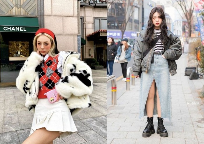 Phối váy cùng phong cách street style