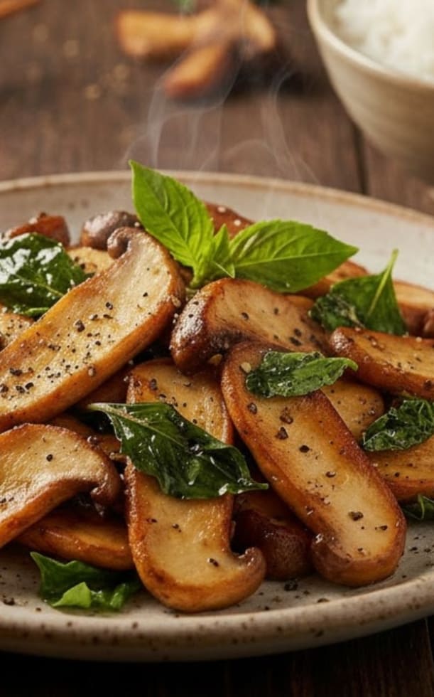 Nấm đùi gà kho gừng ấm bụng