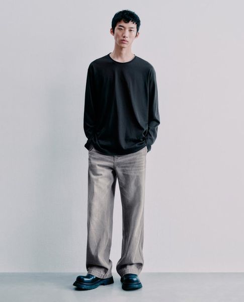 Quần jeans nam phom suông cổ điển