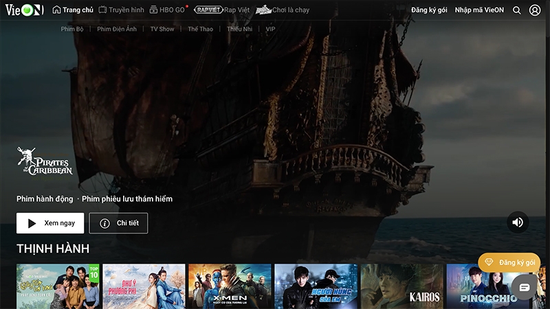 Giao diện phát phim trực tuyến