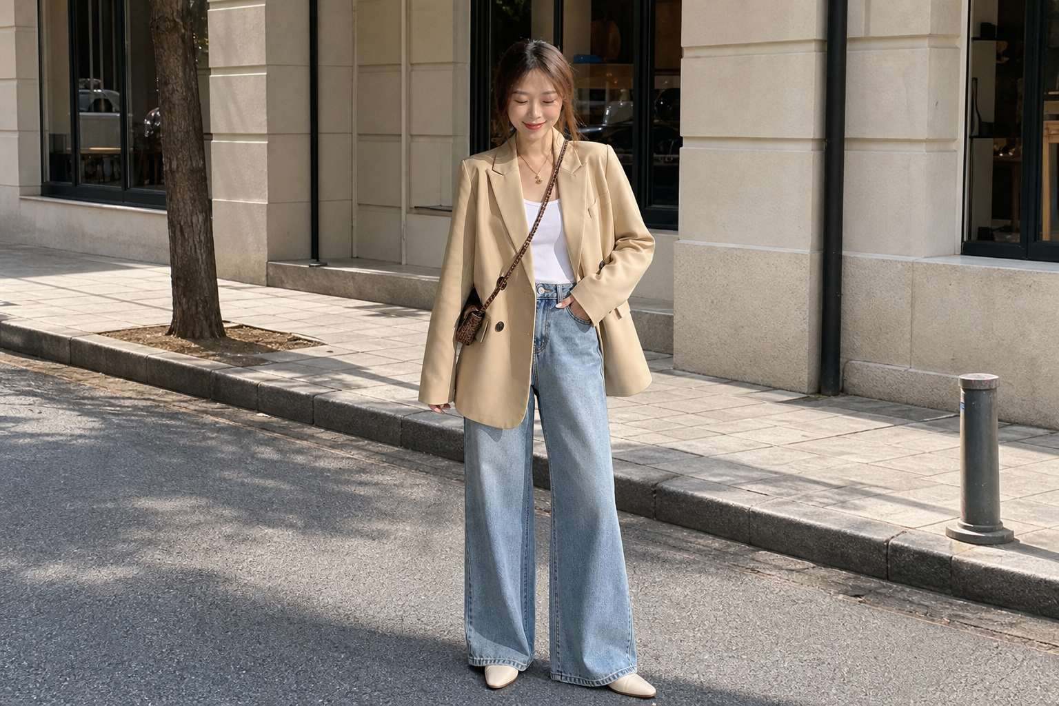 Áo blazer nữ phối quần jean thanh lịch và năng động