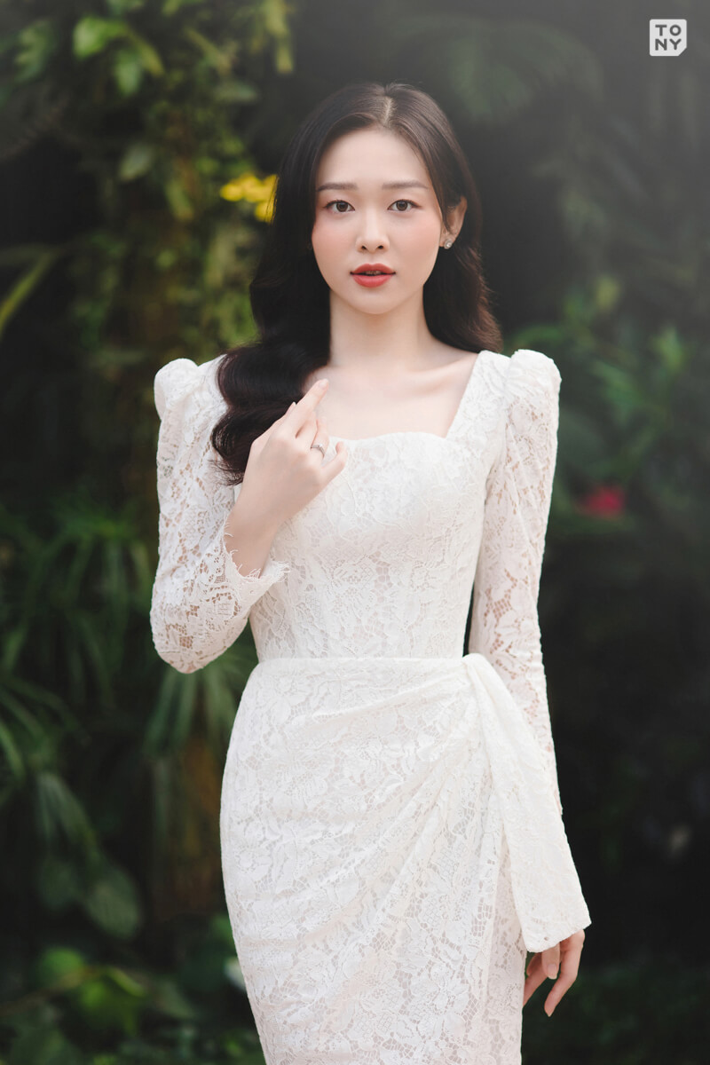Váy cưới chữ A thiết kế hiện đại