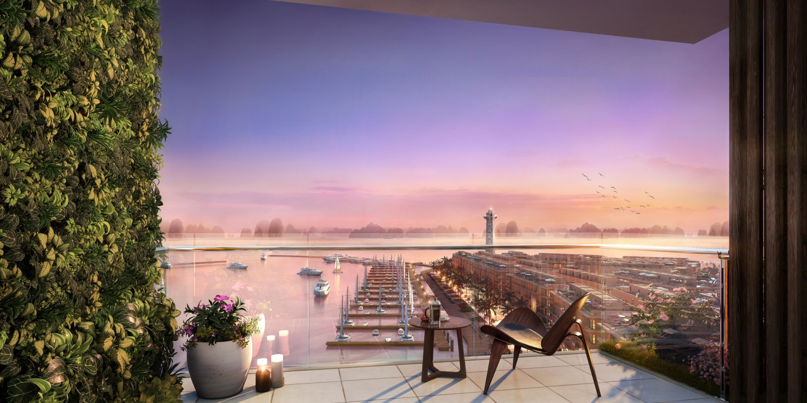 Hoàng hôn tại Elyse Marina Club tổ hợp tiện ích 8ha