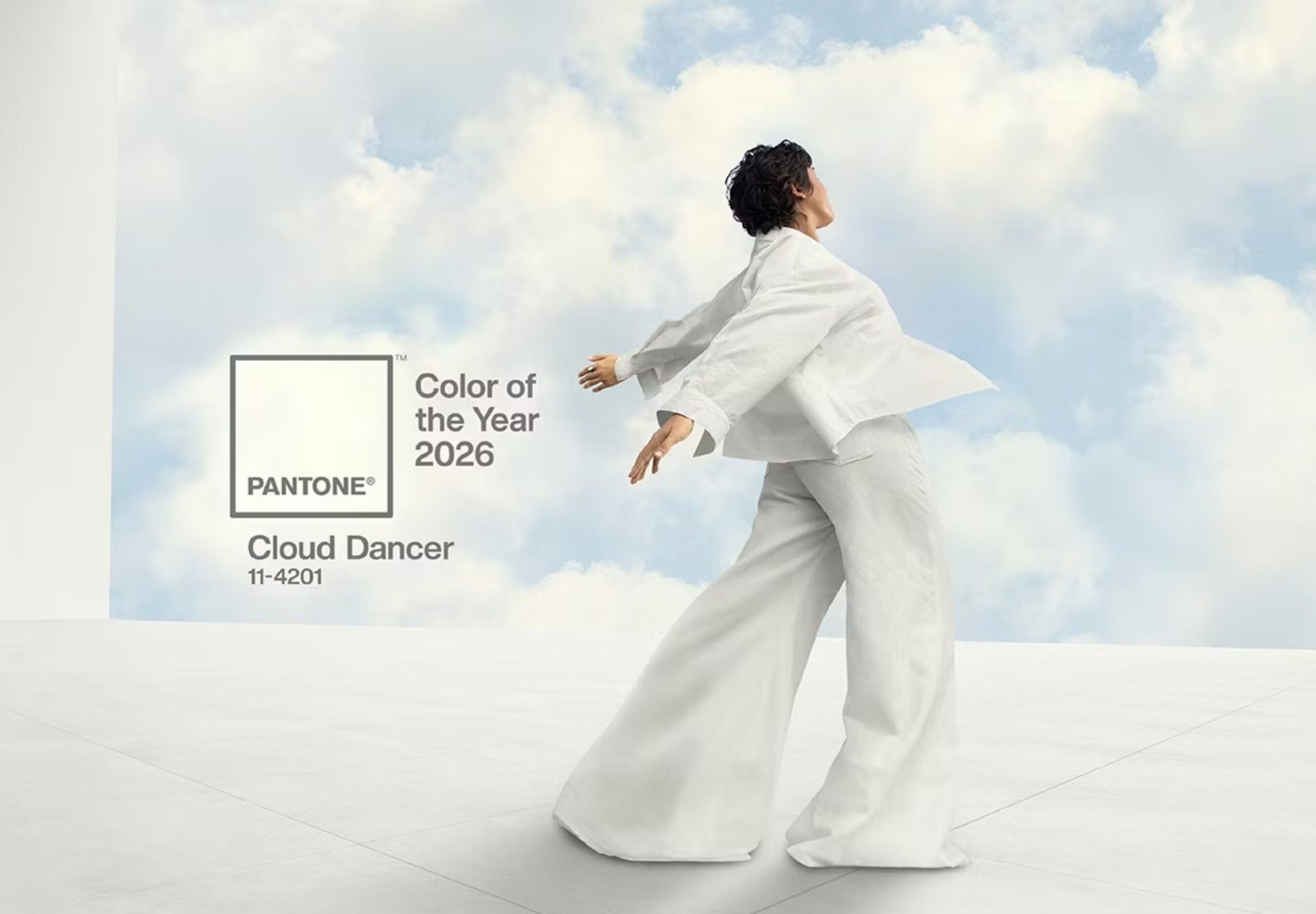 Sắc trắng Cloud Dancer của Pantone tạo không gian thoáng đãng và an nhiên