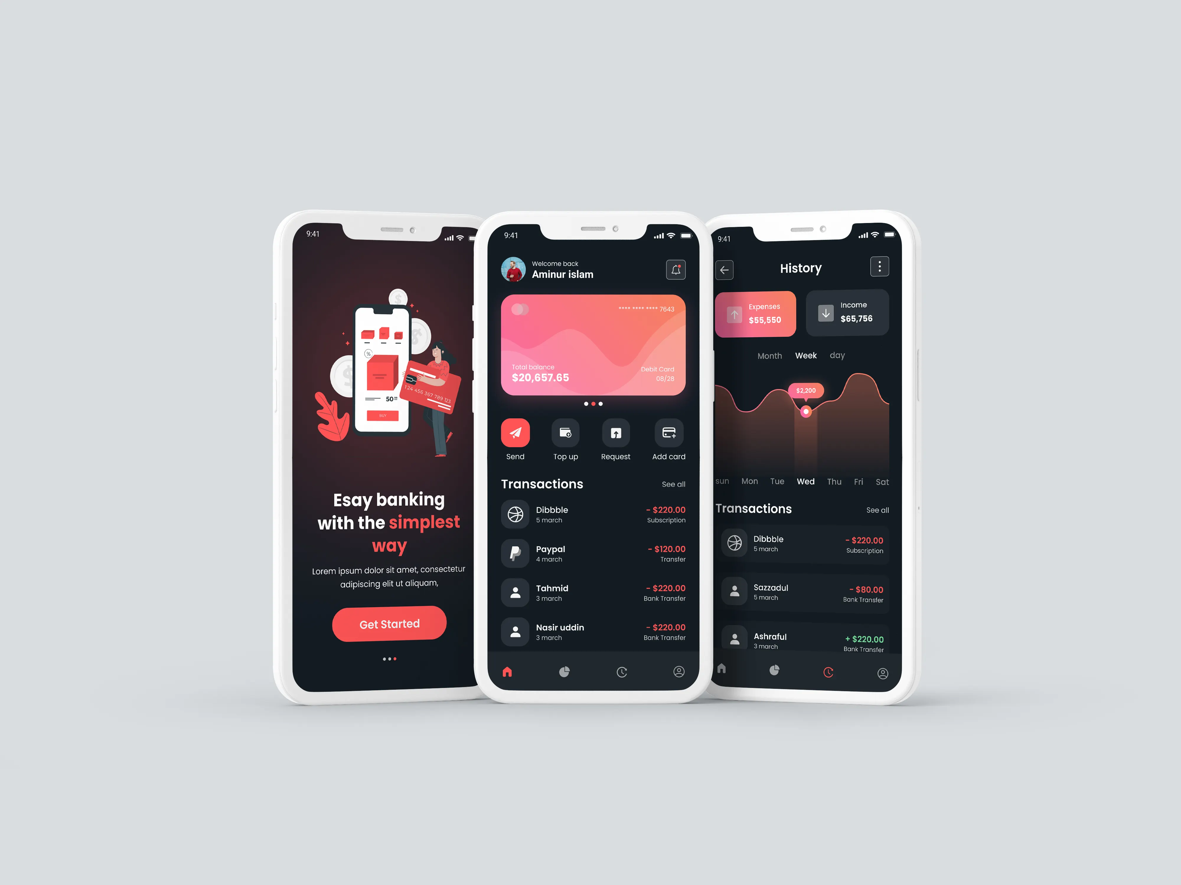 Ứng dụng ngân hàng số với giao diện đăng ký dịch vụ