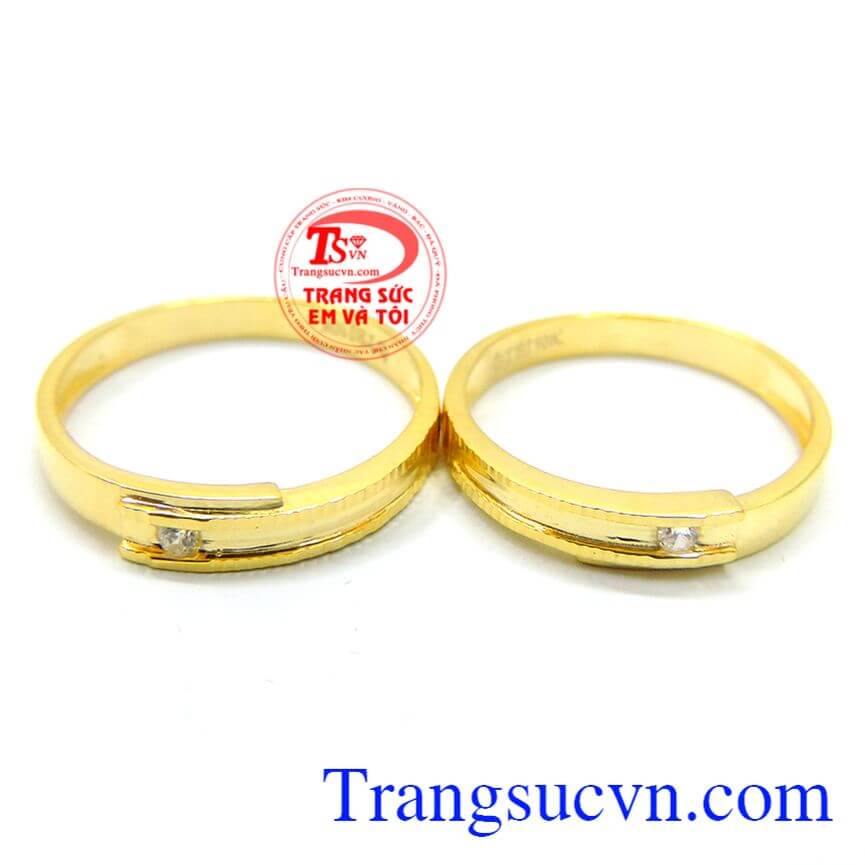 Mẫu nhẫn cưới vàng 10k đơn giản nhưng sang trọng