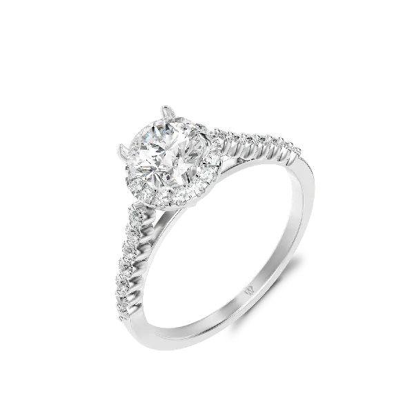nhẫn cầu hôn vàng 14K đá Moissanite