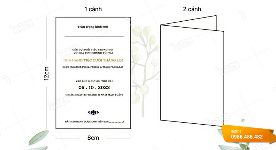 Kích thước thiệp chuẩn