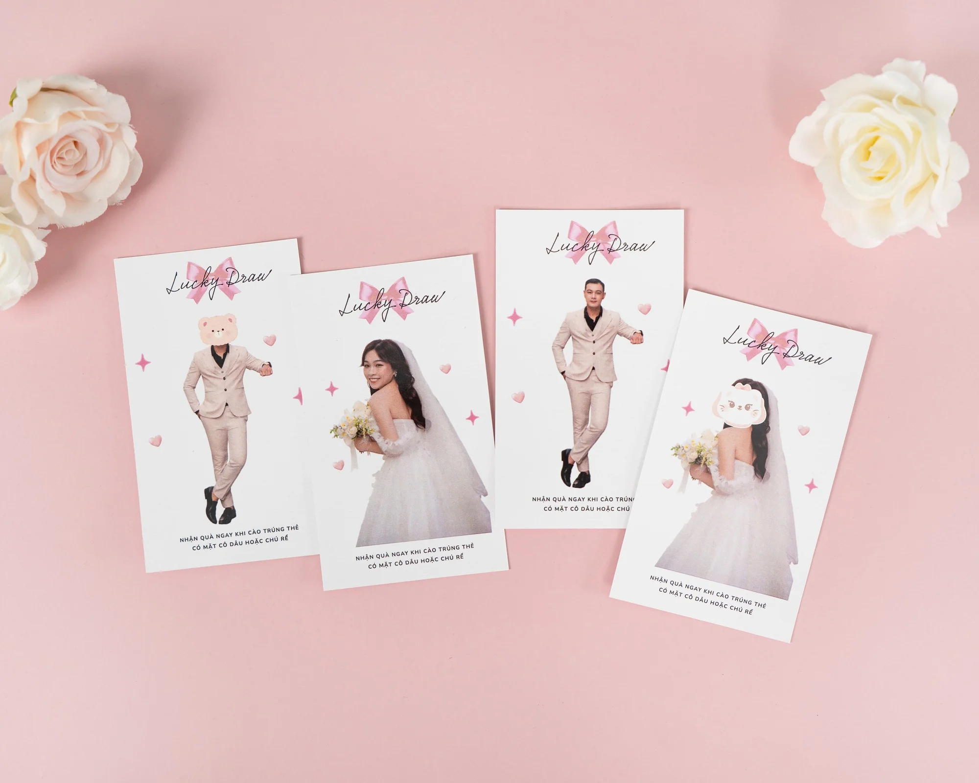 Thẻ cào may mắn đám cưới hoàn thành với chất lượng cao